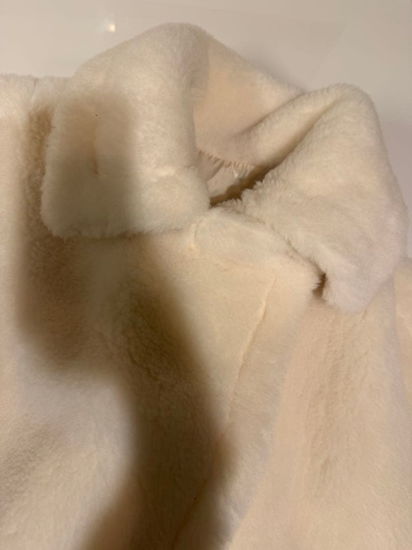 テディベアケープコート　アルパカウール　ホワイトM