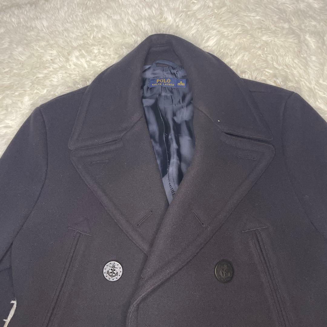 美品【POLO Ralph Lauren】ウールメルトンピーコート　ネイビー　M