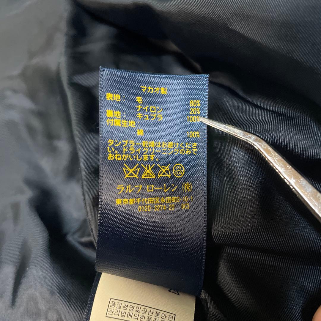 美品【POLO Ralph Lauren】ウールメルトンピーコート　ネイビー　M