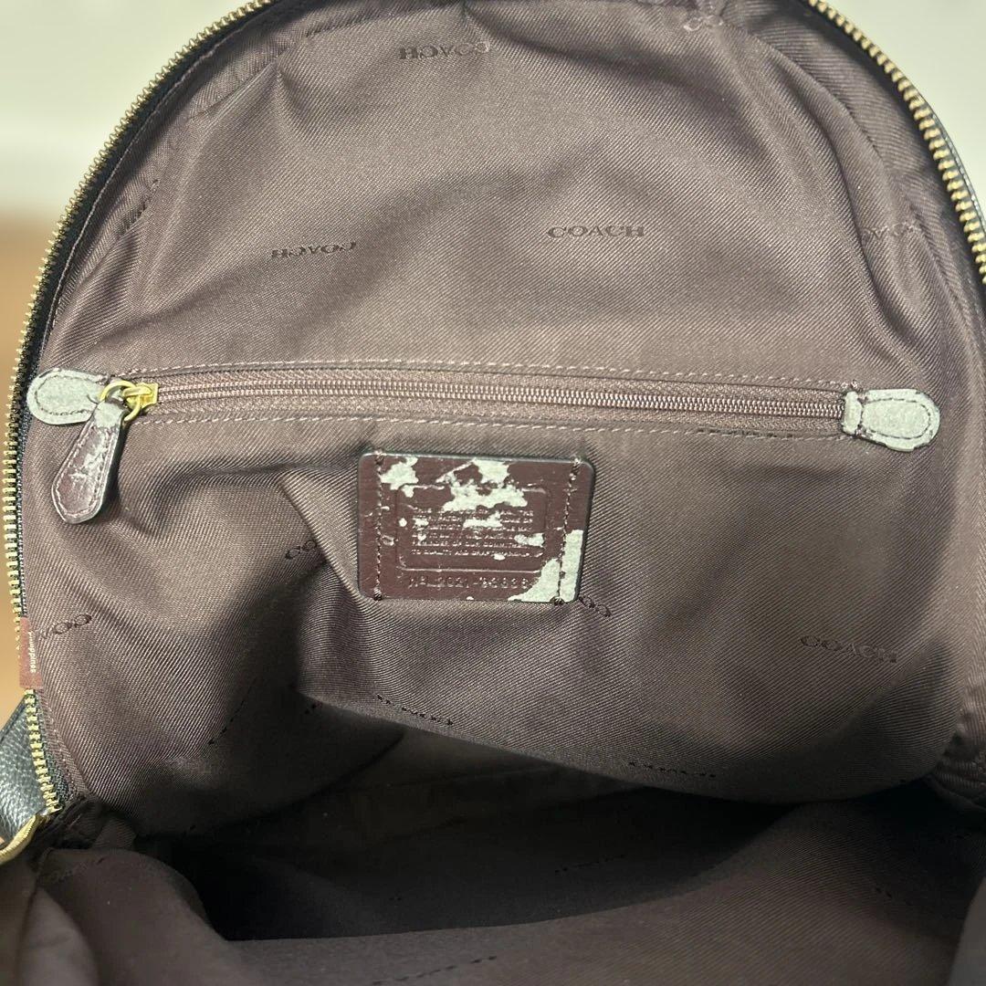 COACH コーチ 黒 リュック　ブラック　レザー　大容量　13インチPC収納可