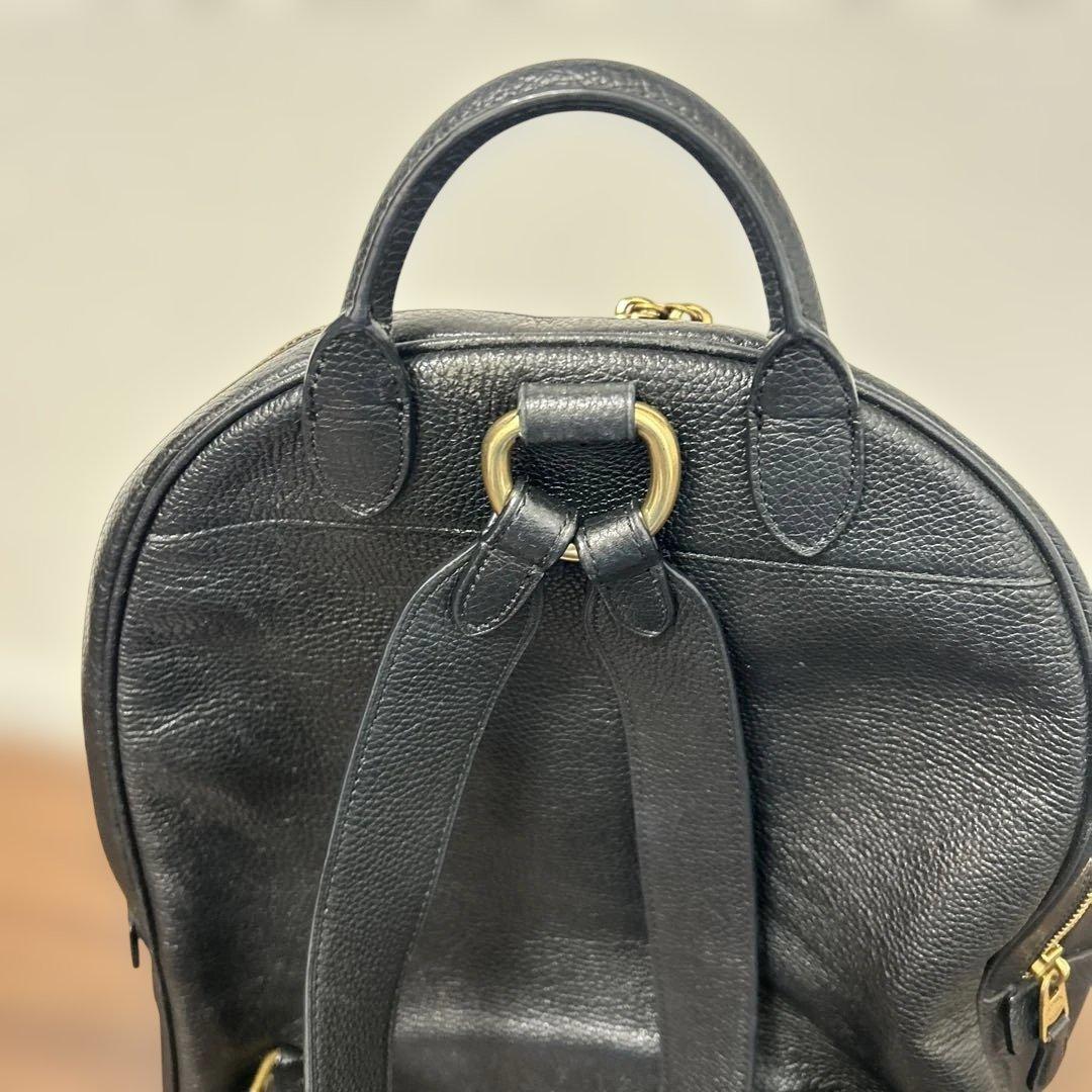 COACH コーチ 黒 リュック　ブラック　レザー　大容量　13インチPC収納可