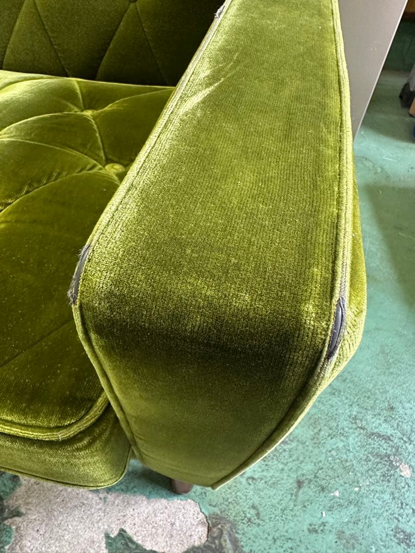 【送料込み】カリモク60 2人掛けソファー モケットグリーン