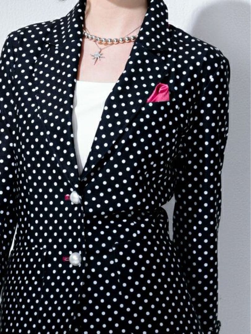 美品 25SS レジーナロマンティコ ドットジャケット パールボタン 36