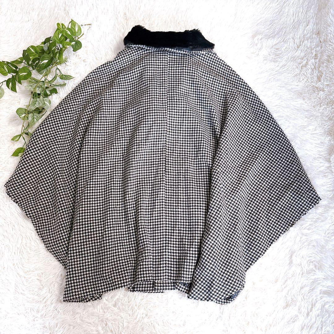 【新品】hiromichi nakano ポンチョ　着物コート　 千鳥格子　総柄