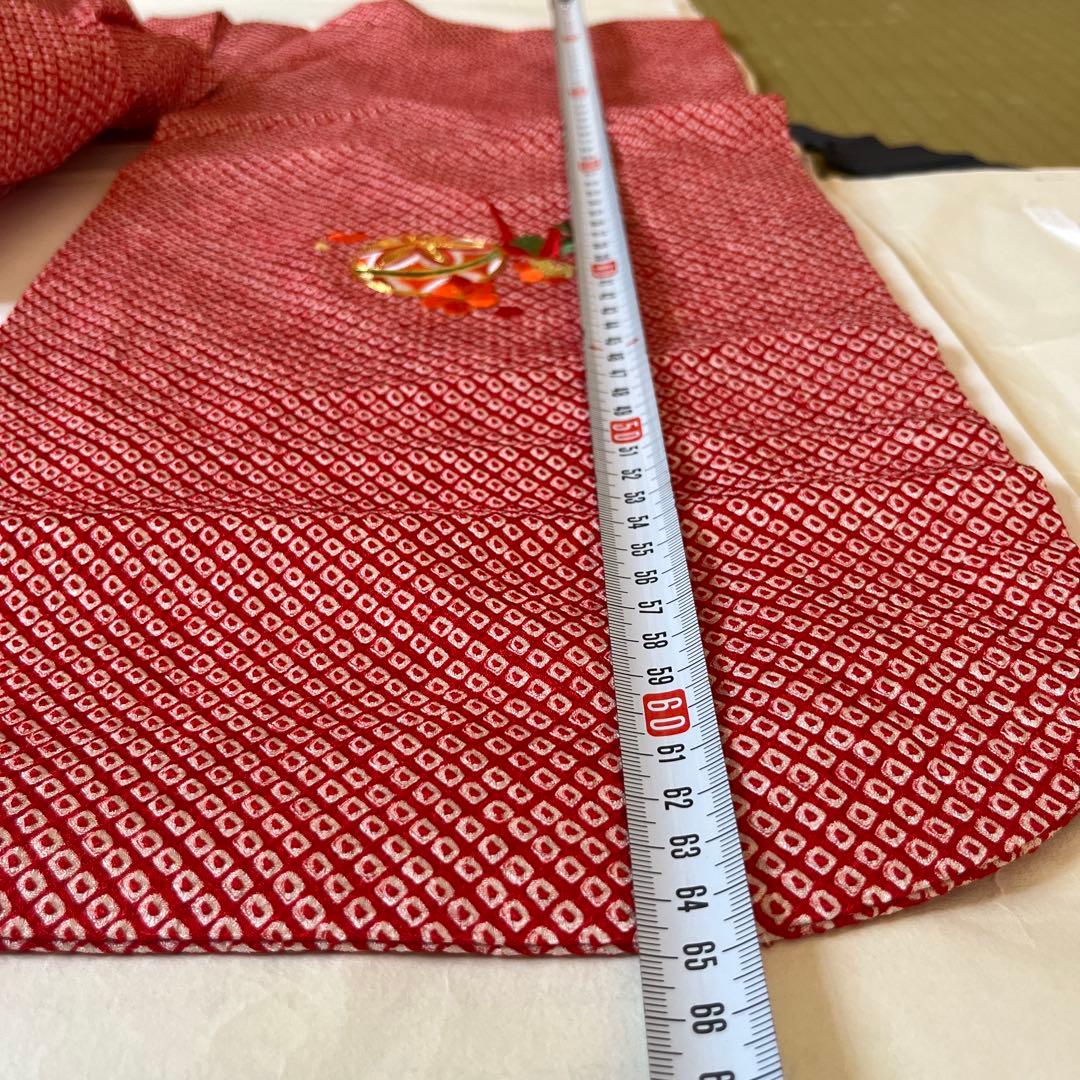 【七五三 3歳 女の子】赤 絞り 着物セット 一式 揃い 豪華