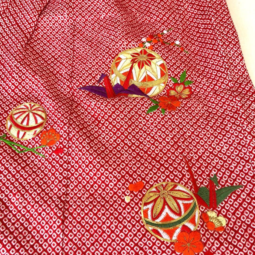 【七五三 3歳 女の子】赤 絞り 着物セット 一式 揃い 豪華