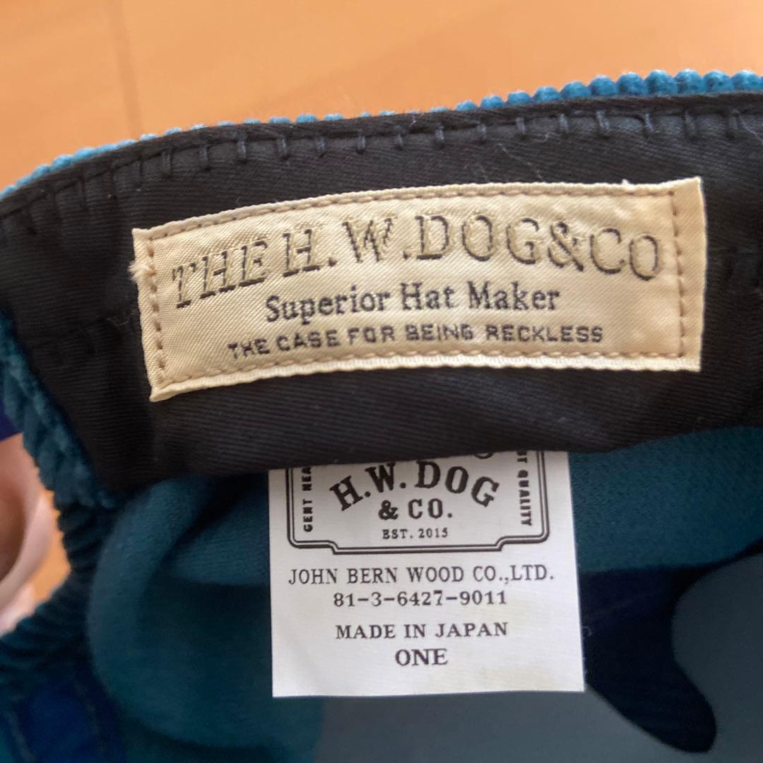 H.W. Dog & Co. コーデュロイキャップ 青