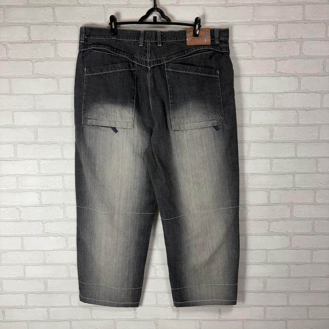 PWT 多ポケット 超極太 オーバーサイズ ブラックデニム バギーパンツ B系