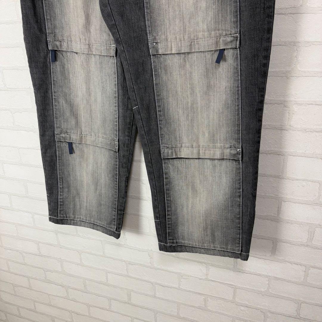 PWT 多ポケット 超極太 オーバーサイズ ブラックデニム バギーパンツ B系