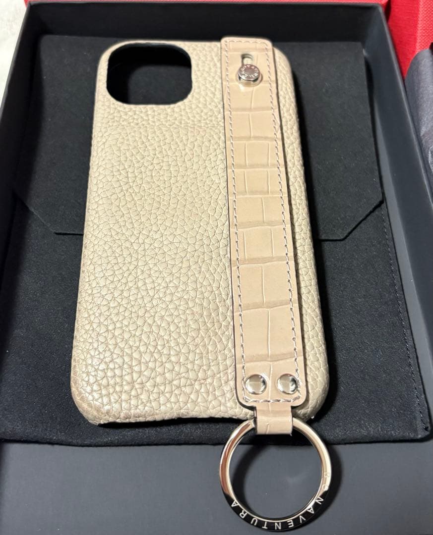 BONAVENTURA iPhone14 ケース ベージュ ストラップ付き
