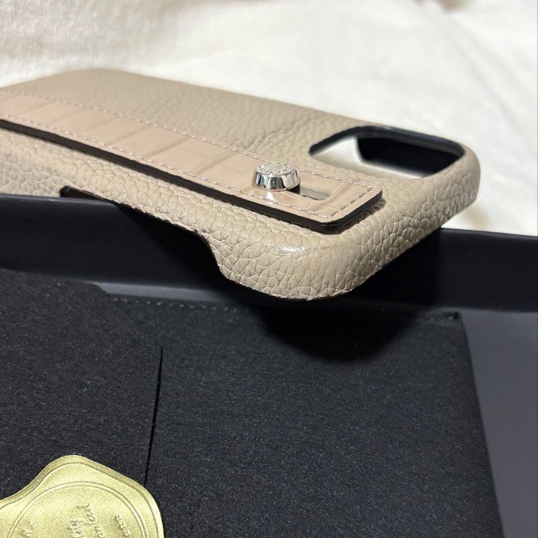 BONAVENTURA iPhone14 ケース ベージュ ストラップ付き