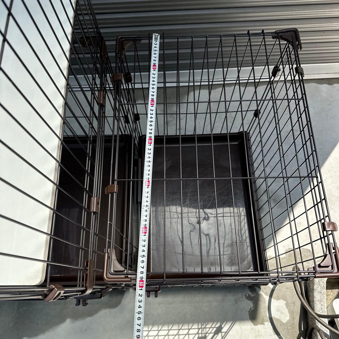 ブラウンキャットケージ 2段棚付き