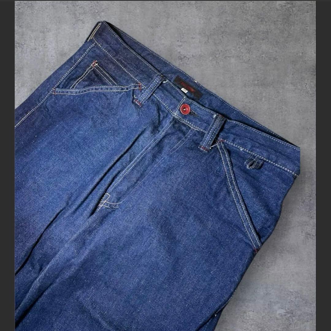 濃紺　FULLCOUNT 1660 シンチバック ワイドペインターパンツ W32