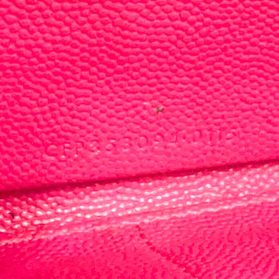 サンローラン 長財布 カサンドラ ラウンドファスナー キャビアスキン ピンク