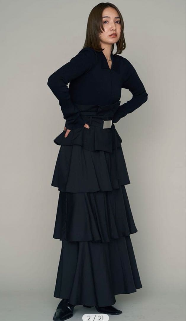 FRAY I.D フレイアイディ ベルトドッキングデザインニットワンピース 美品