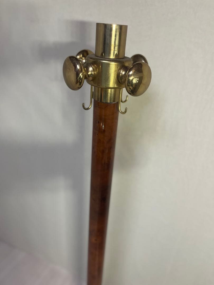 木製真鍮ハンガーラック