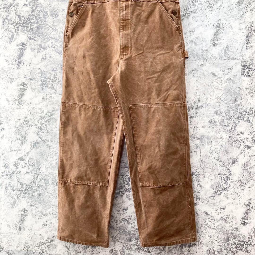 メキシコ製 カーハート 古着 ダック地 ダブルニー オーバーオール 極太 00s