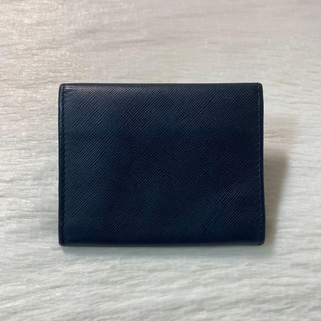 お買い得品　PRADA プラダ　小物入れ　ケース　紺　財布　ミニ　二つ折り