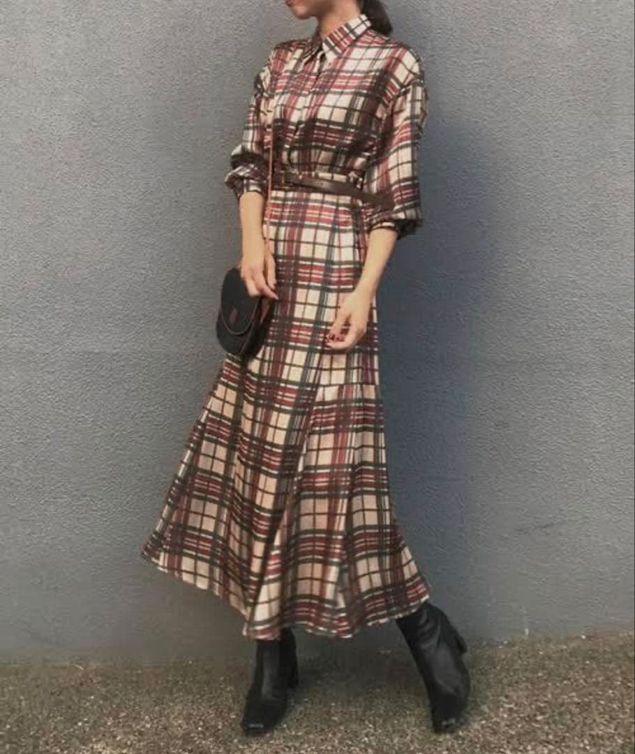 ワンピース ameri vintage CHECK MERMAID DRESS