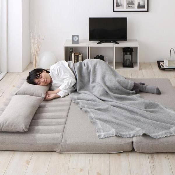 大人気！！3WAYで使えるソファ【ソファ　カウチ　ベッド】【ホワイト】