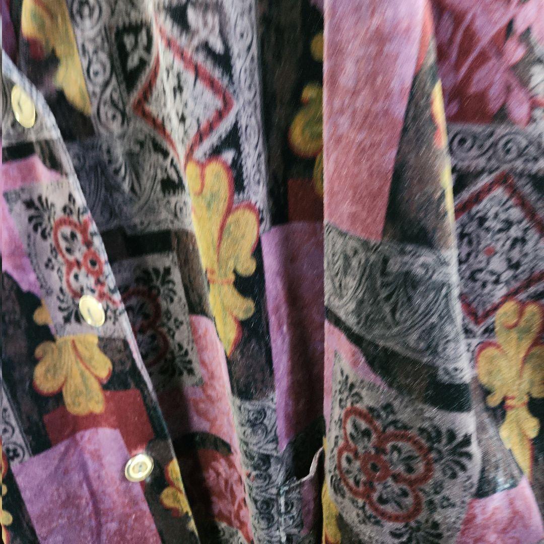 総柄着物ジャケット黒紫フェノメノンHUFメゾンスペシャルneonsign