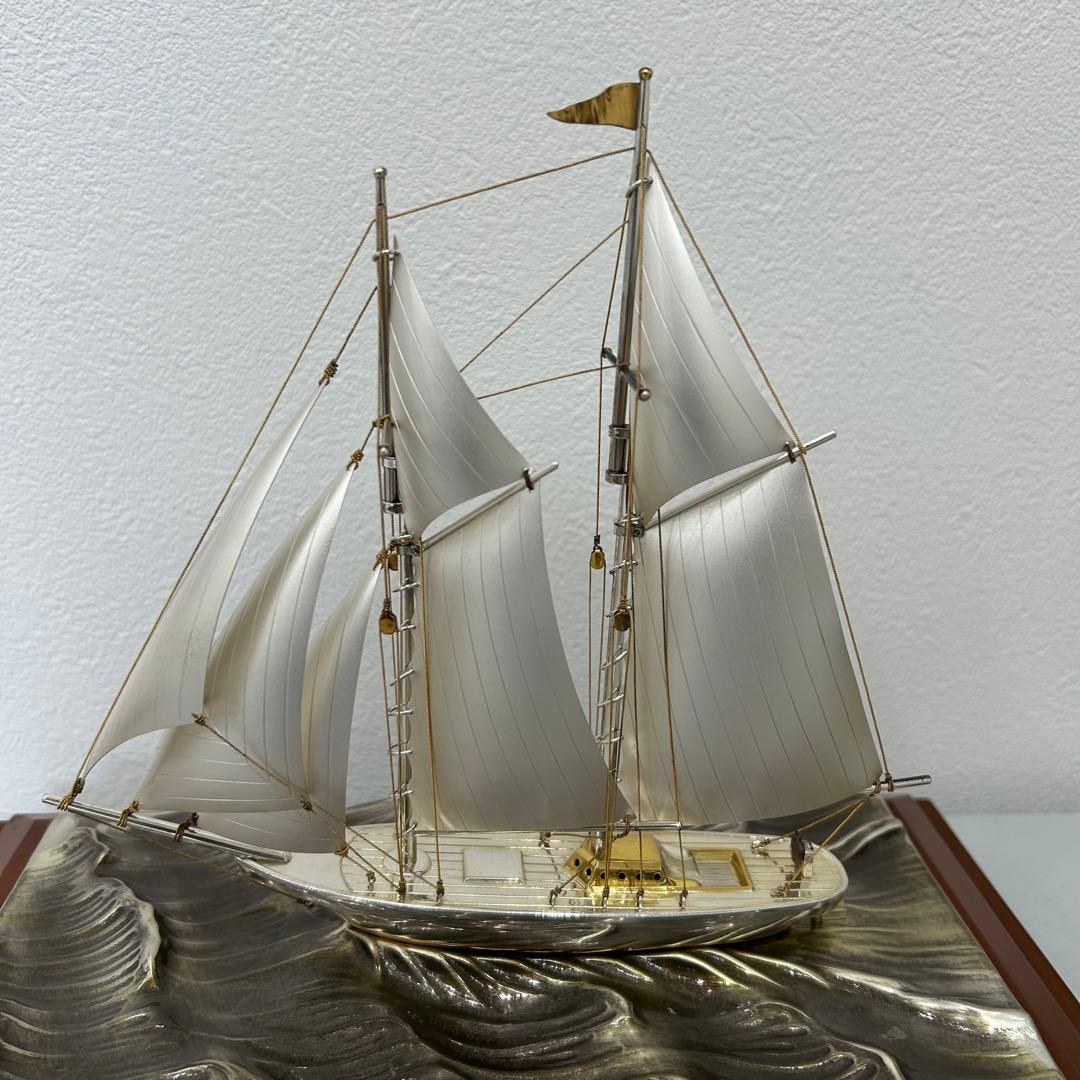 銀製ヨットsilver(960)ショーケース付き