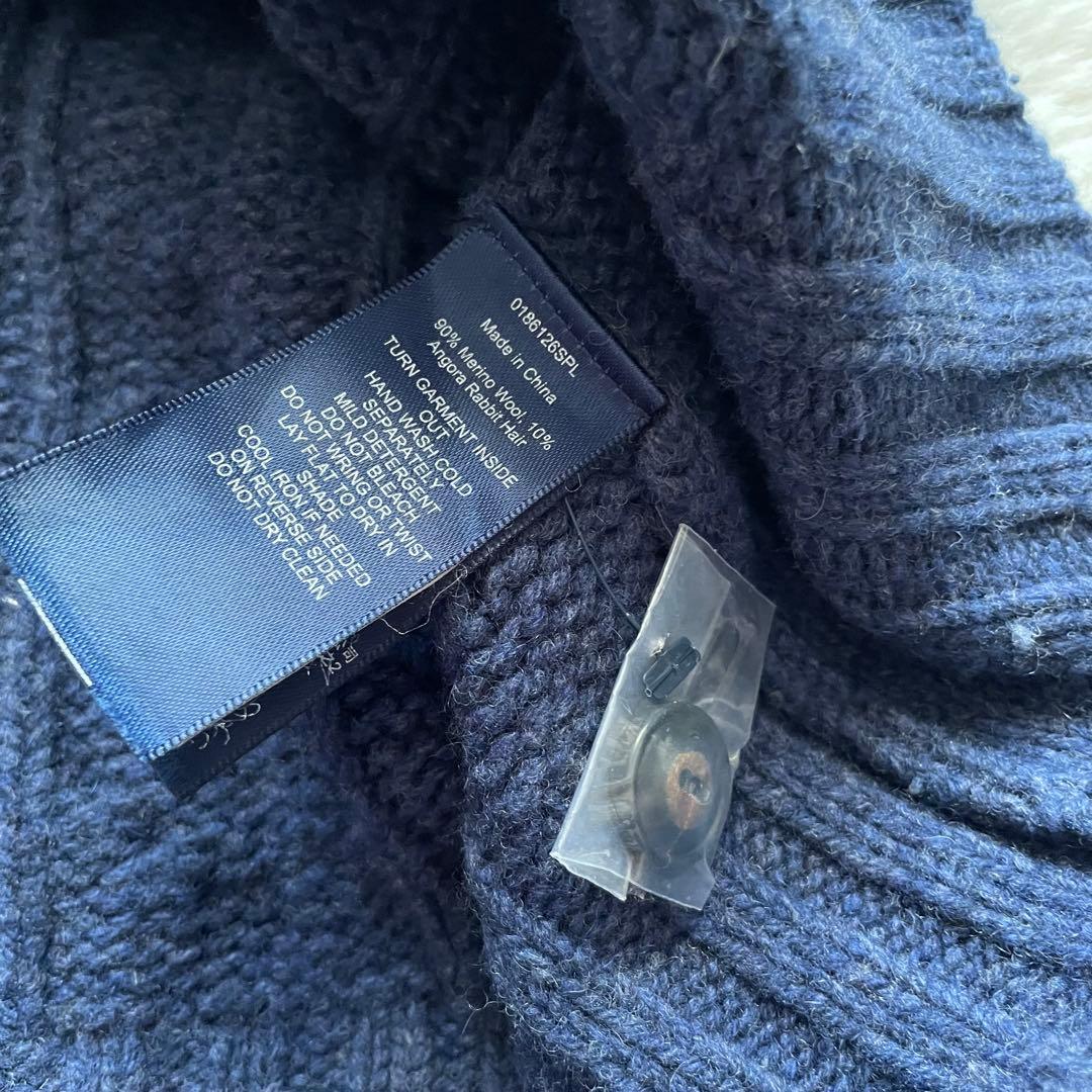 希少/超美品　ポロラルフローレン　M アンゴラ　ケーブルニット　ショール　ヘチマ