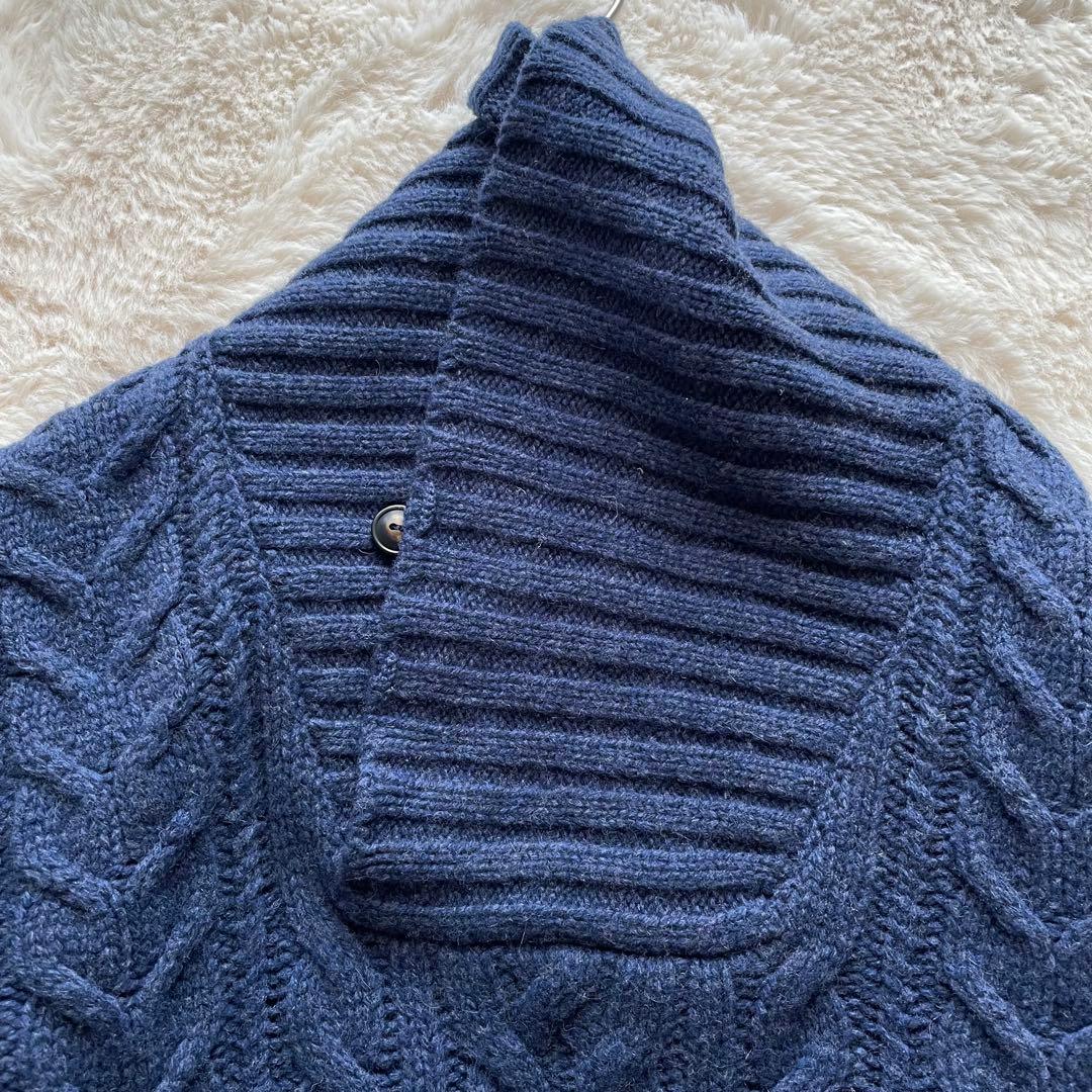 希少/超美品　ポロラルフローレン　M アンゴラ　ケーブルニット　ショール　ヘチマ