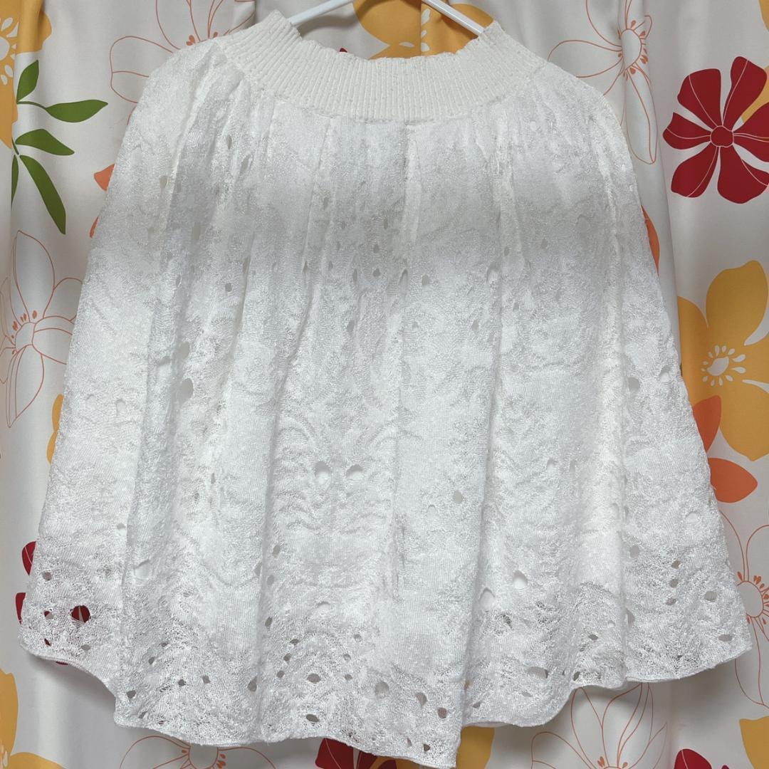 Chanel AW005 ホワイトレーススカート 38 P45363K04769