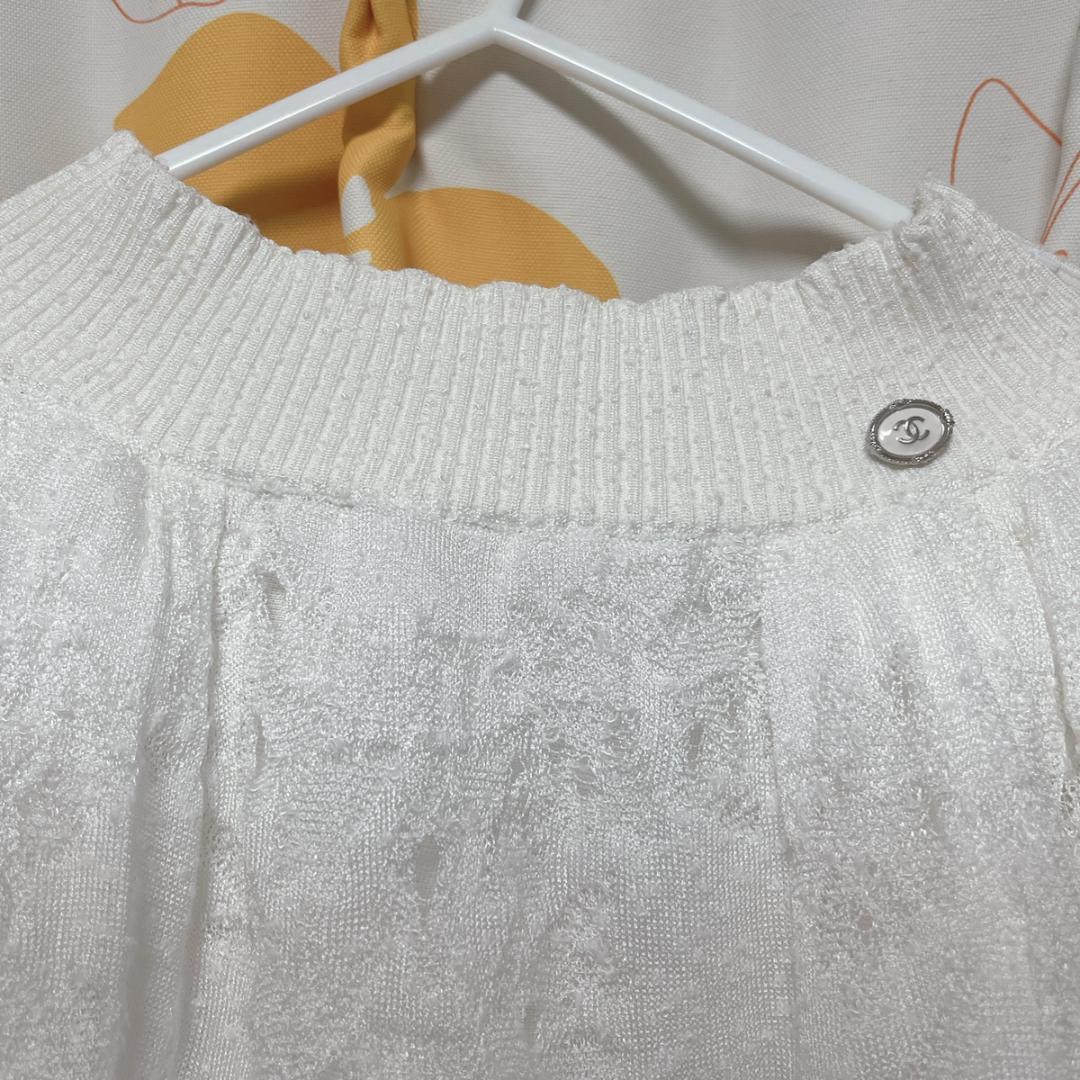Chanel AW005 ホワイトレーススカート 38 P45363K04769