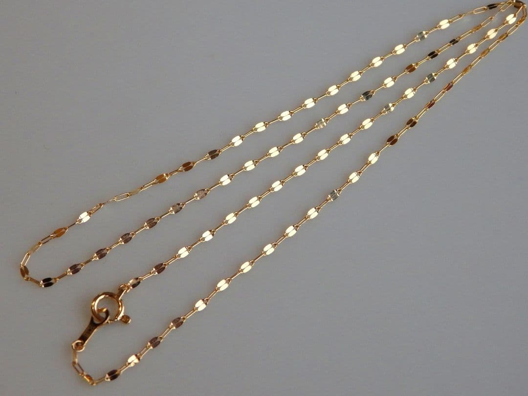 あず　k18ネックレス　ペタルチェーン　フリーアジャスター付き