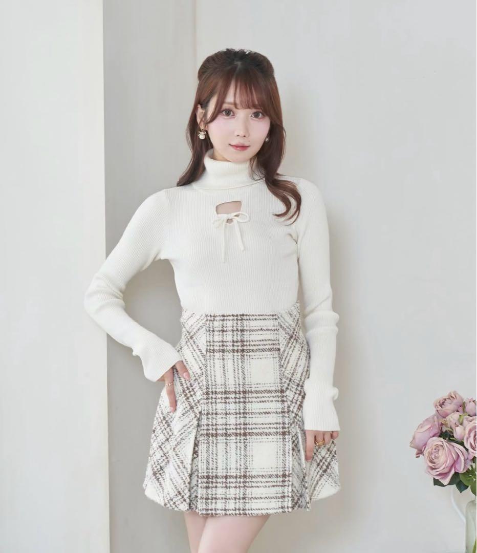 Rosé Muse ロゼミューズ tweed check mini skirt