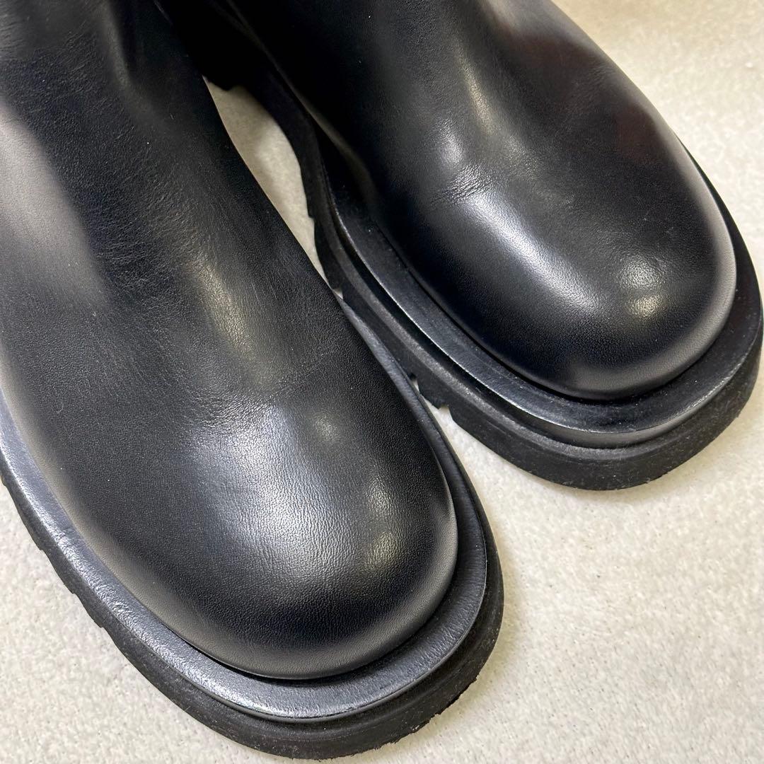 39/24.5 ボッテガヴェネタ サイドゴアブーツ ブラック