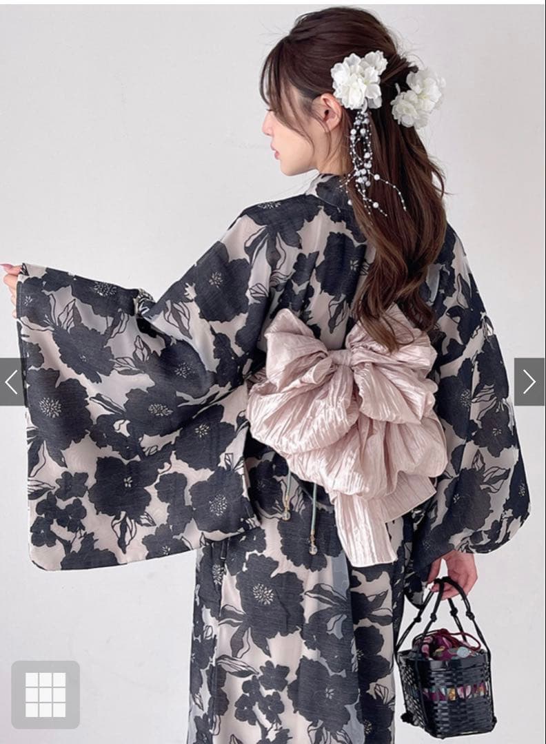 グレイル　GRL3点セット2Wayオーガンジー花柄セパレート浴衣　※本日発送可！