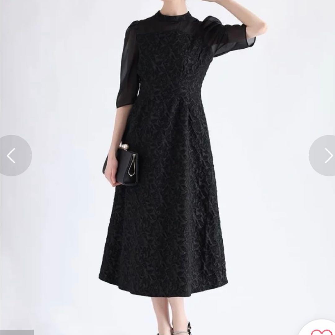 Rire Fete（リルフェテ）ふくれジャガードバックリボンドレス ヤマダヤ