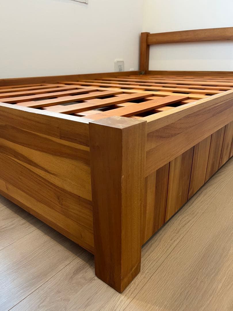 みっきー様 unico ウニコ　木製セミダブルベッドフレーム　引き出し付