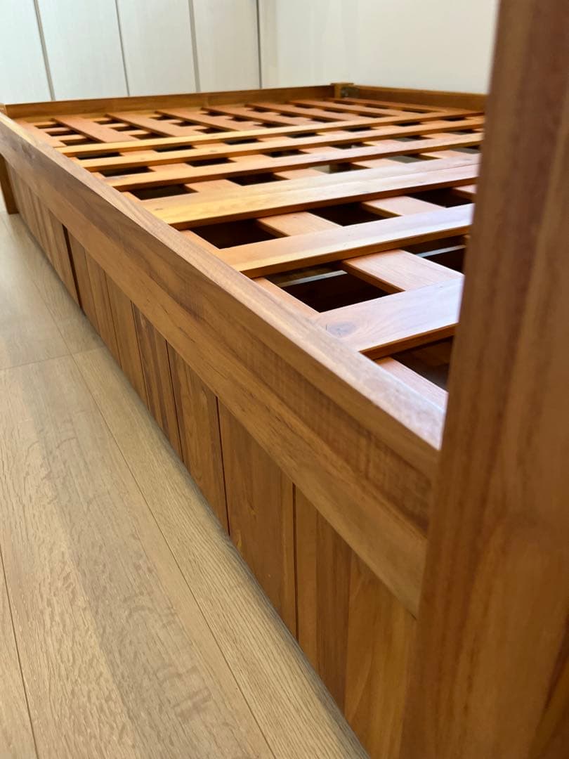 みっきー様 unico ウニコ　木製セミダブルベッドフレーム　引き出し付