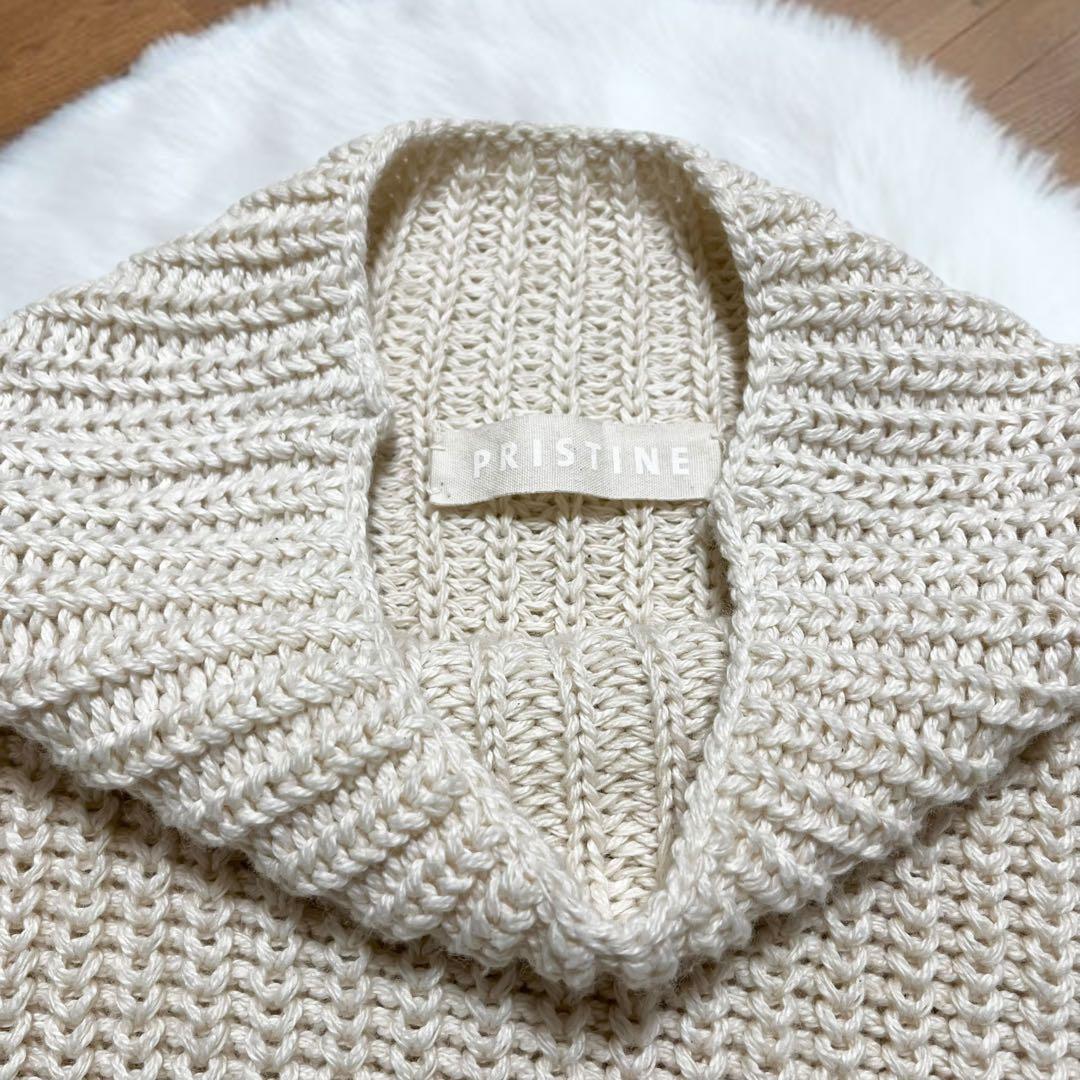 【美品】PRISTINE プリスティン　ウール混片畦タートルベスト