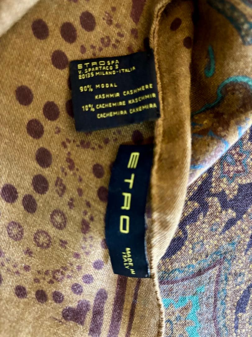 【美品】エトロ ETRO ペイズリー柄 カシミヤ混 大判ストール