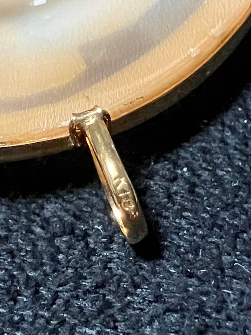 カメオ シェル ブローチ K18