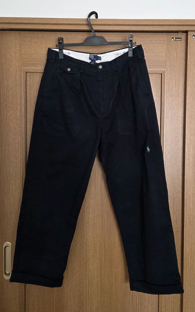 ポロ ラルフローレン BEAMS別注 ビッグチノパンツ ネイビー 32/30