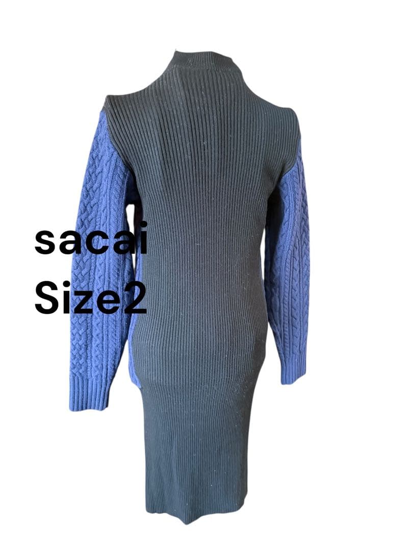 sacai ケーブル編みニットワンピース Size2