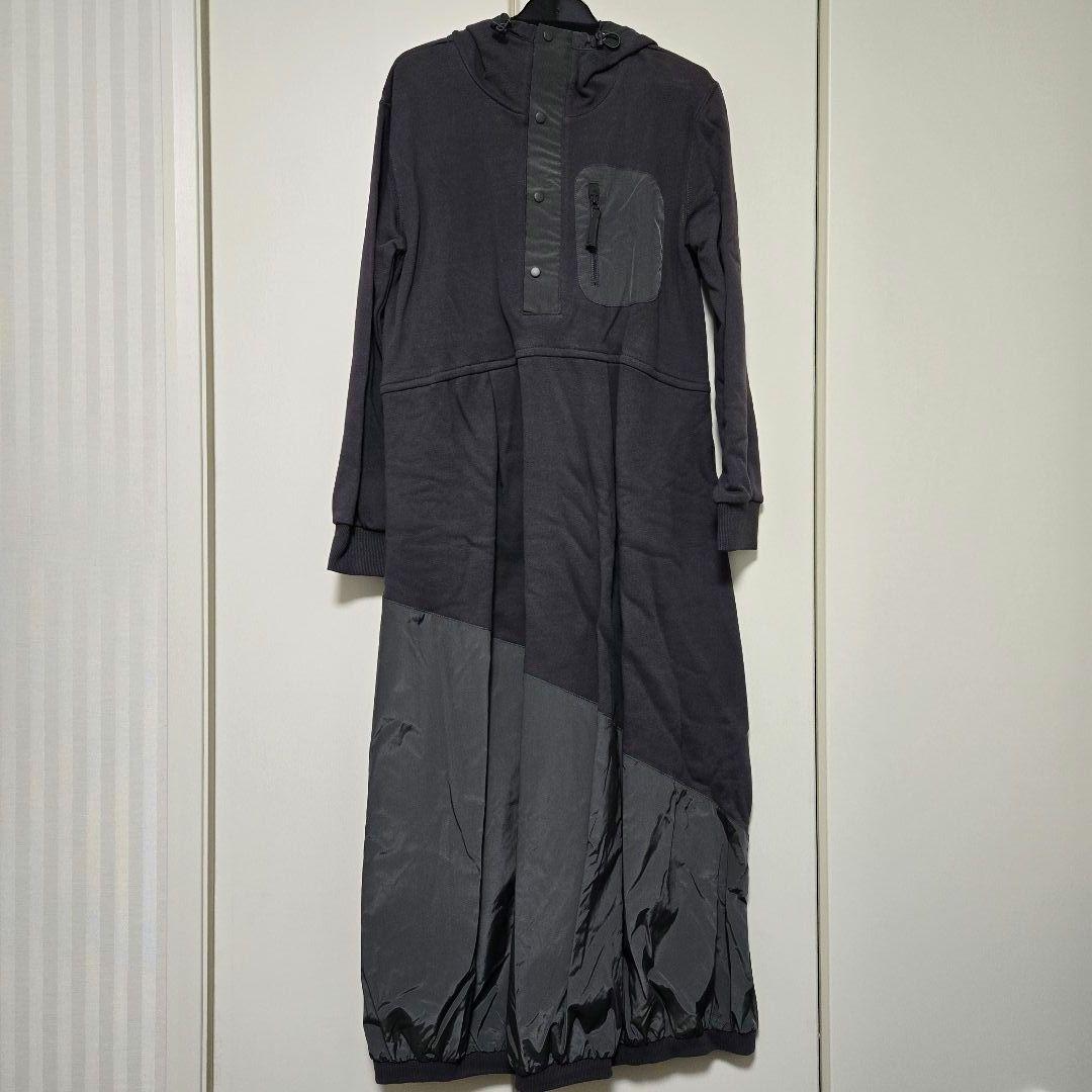 ヤマダヤ LASUD バルーンシルエット異素材ワンピース チャコールグレー