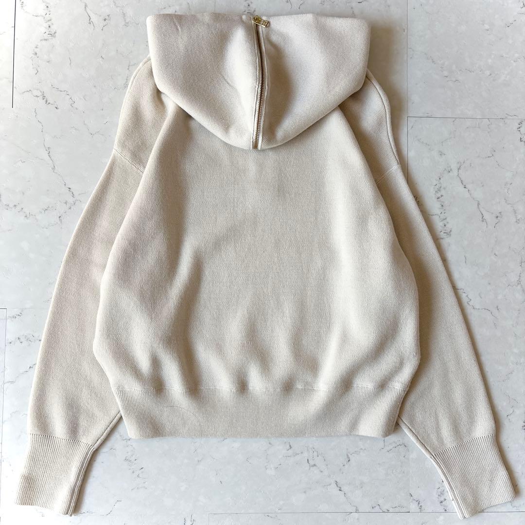 美品 スピックアンドスパン ウール ハーフジップ ニット パーカー 洗える F