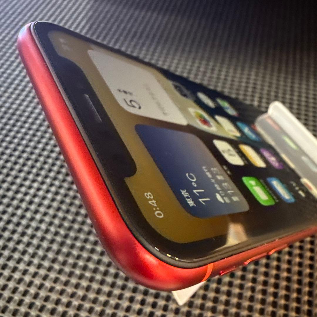 iPhone XR 64GB レッド SIMフリー バッテリー互換新品交換済み
