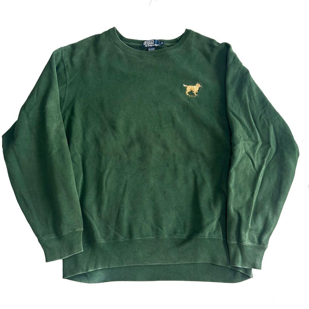 90s 香港製　ゴールデンレトリバー　刺繍スウェット　Ralph Lauren