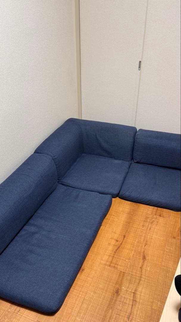 ニトリ/ポケット付きロータイプコーナーソファ　３点セット