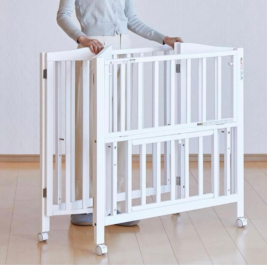 KATOJI 折りたたみ式　ベビーベッド (新生児〜24ヵ月まで) ミニベッド