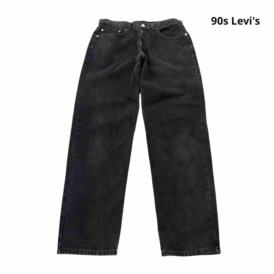 【先染め】90s Levi's 550 デニム ブラック ジーンズ 黒 W34