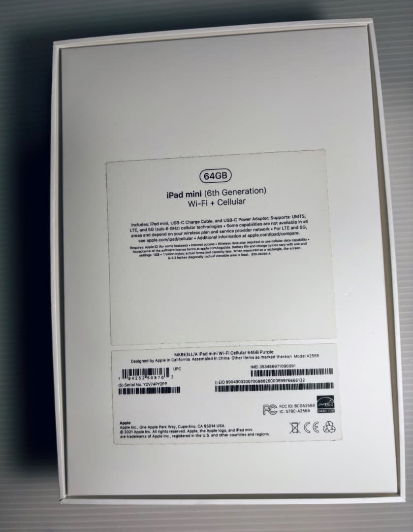 【極美品】Apple iPad mini 第6世代 64GB Cellular